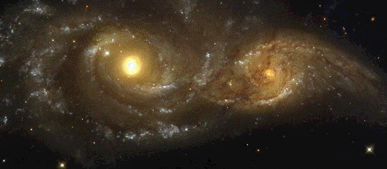 picture of two galaxies colliding!